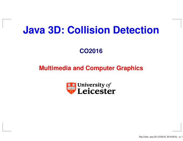 java 3d collision detection