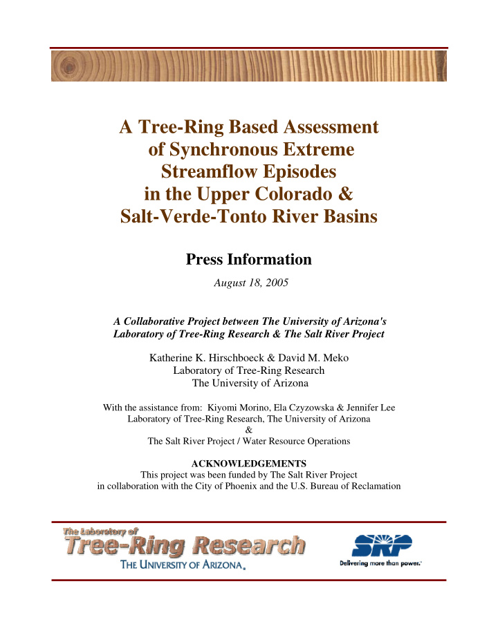 a tree ring based assessment of synchronous extreme