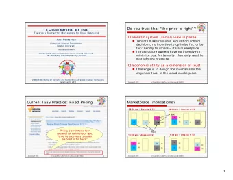 1  (Cloud) Colocation Games  Colocation Games:  Questions  IaaS cloud providers offer