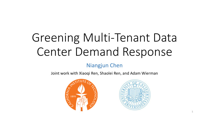greening multi tenant data center demand response