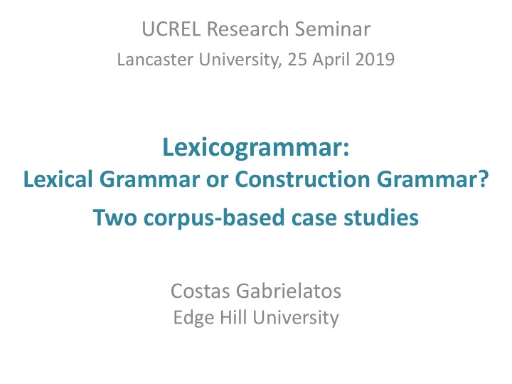 lexicogrammar
