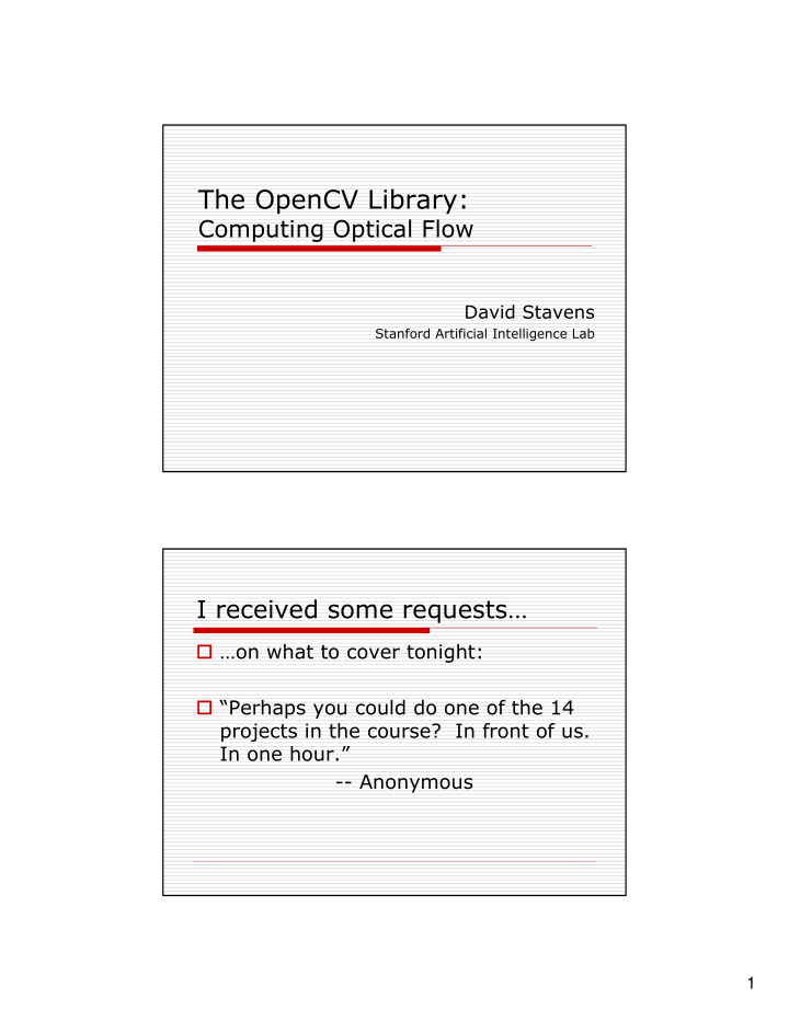 the opencv library