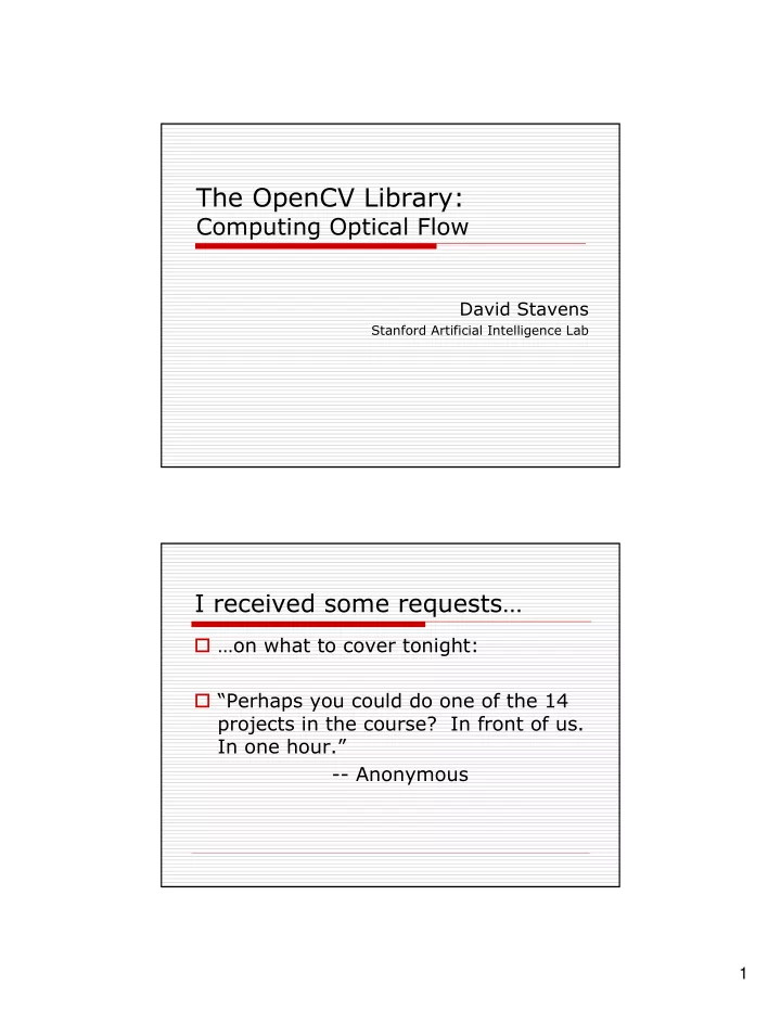 the opencv library