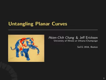 Untangling Planar Curves Hsien-Chih Chang &amp; Jeff Erickson  University of Illinois at