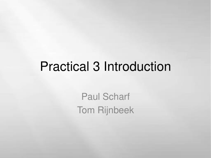 practical 3 introduction
