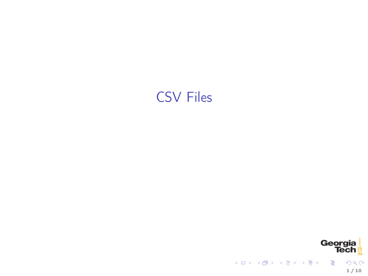 csv files