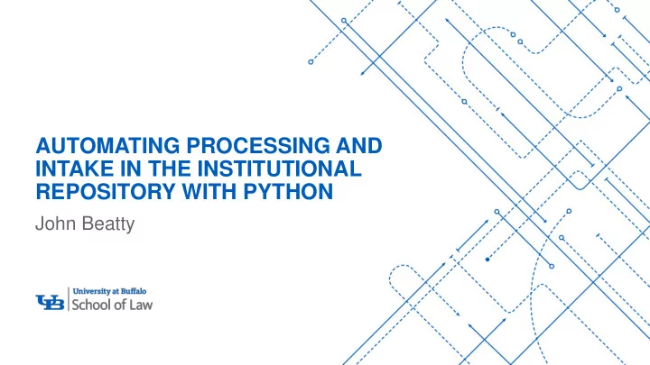 intake in the institutional