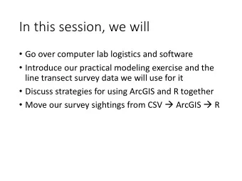 In this session, we will  Go over computer lab logistics and software  Introduce our