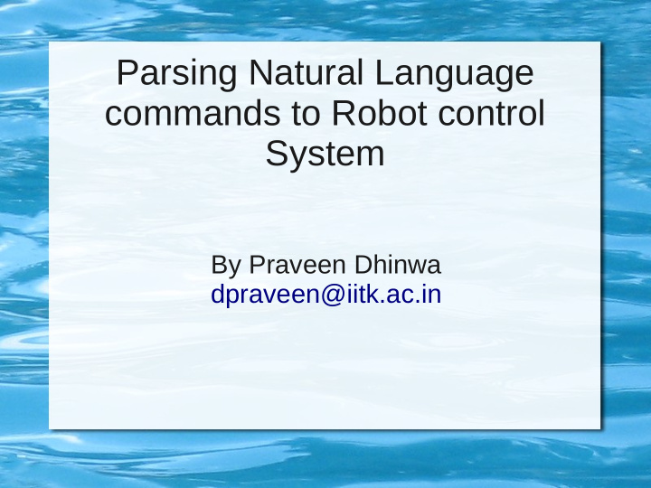 parsing natural language commands to robot control system