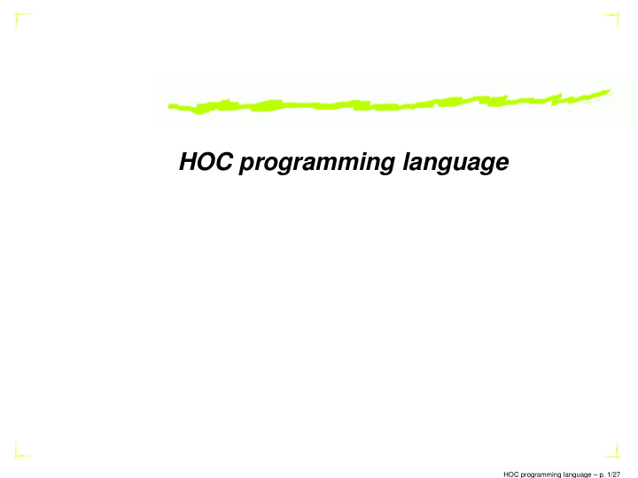 hoc programming language