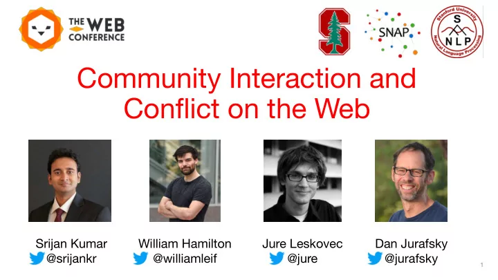 community interaction and conflict on the web