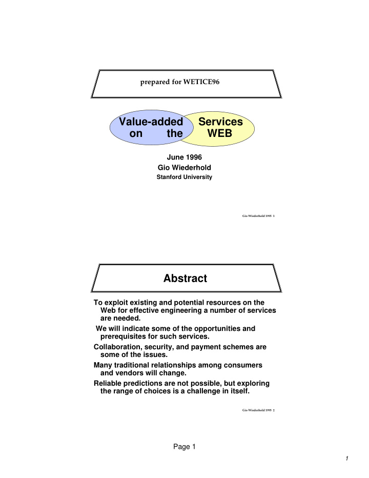 value added services on the web