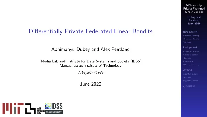 differentially private federated linear bandits
