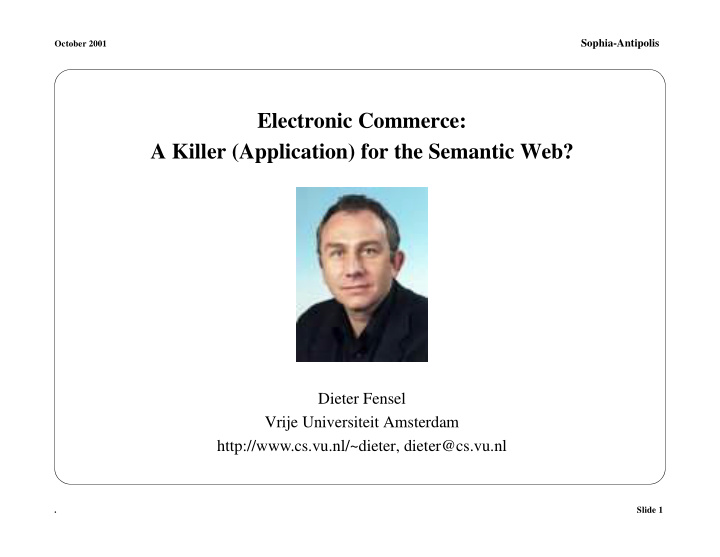 electronic commerce a killer application for the semantic