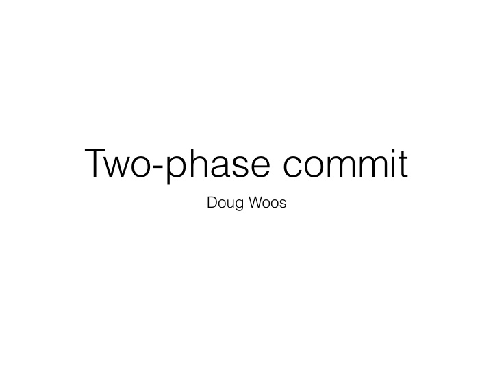 two phase commit