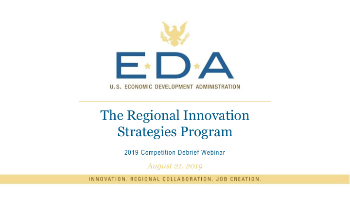the regional innovation strategies program