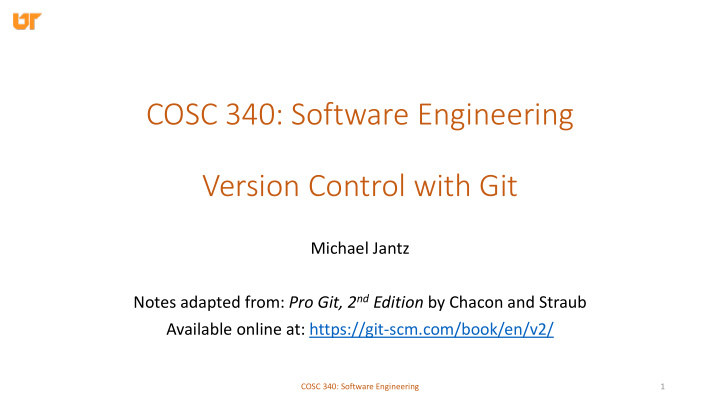 cosc 340 software engineering version control with git