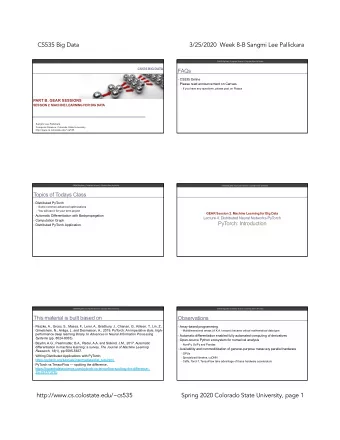 CS535 Big Data  3/25/2020  Week 8-B Sangmi Lee Pallickara  CS535 Big Data | Computer Science |