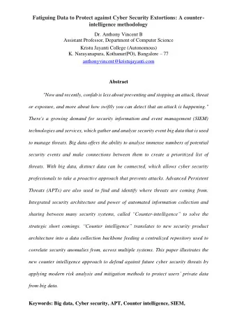 Fatiguing Data to Protect against Cyber Security Extortions: A counter-  intelligence methodology