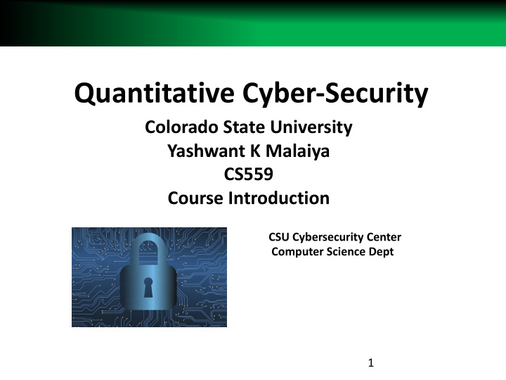 quantitative cyber security