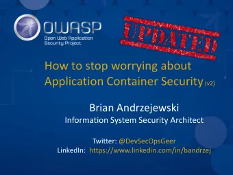 Disclaimers  My personal views and opinions may not  represent the position(s) of my employers.