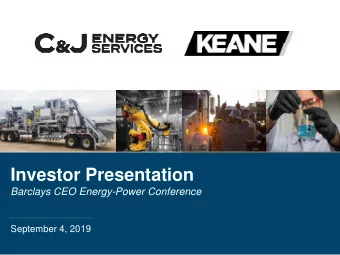 Investor Presentation  Barclays CEO Energy-Power Conference  Company Presentation  September 4,