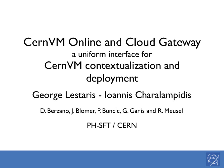 cernvm online and cloud gateway