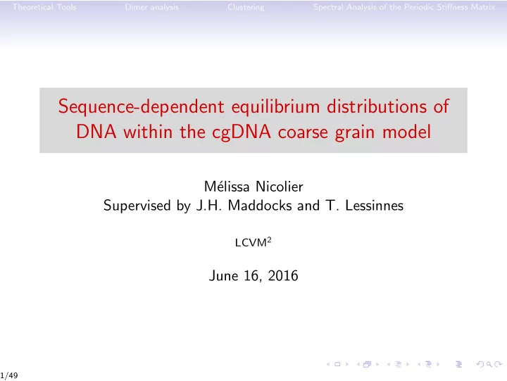 sequence dependent equilibrium distributions of dna