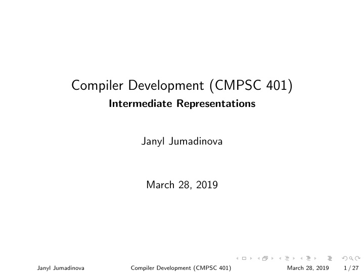 compiler development cmpsc 401