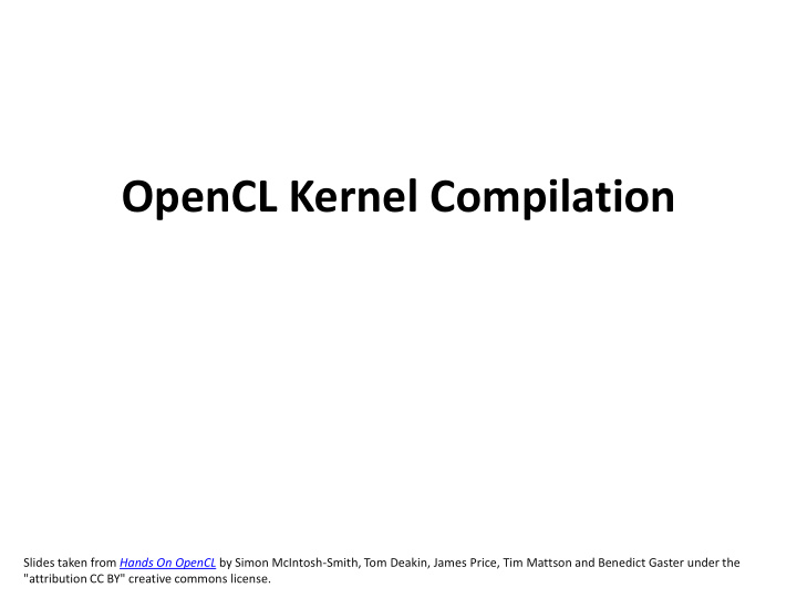 opencl kernel compilation