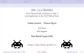 SHA-1 is a Shambles First Chosen-Prefix Collision on SHA-1  and Application to the PGP Web of Trust