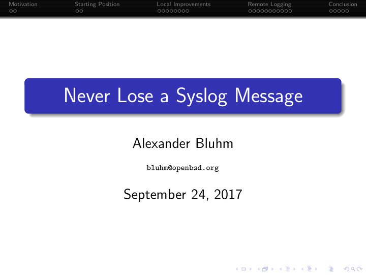 never lose a syslog message