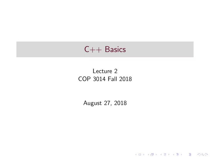 c basics