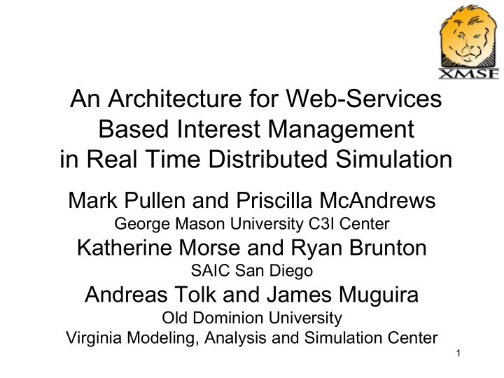 an architecture for web services based interest