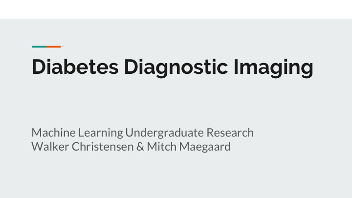 diabetes diagnostic imaging