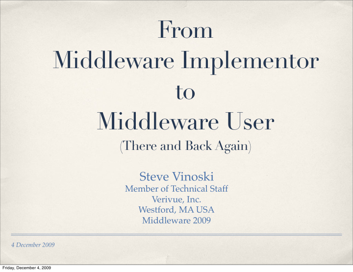 from middleware implementor to middleware user