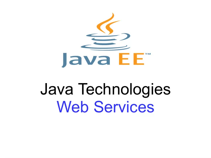 java technologies web services