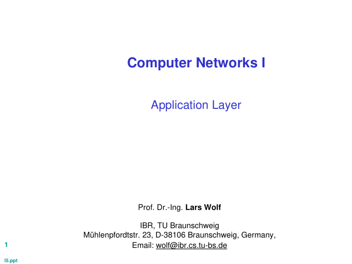 computer networks i