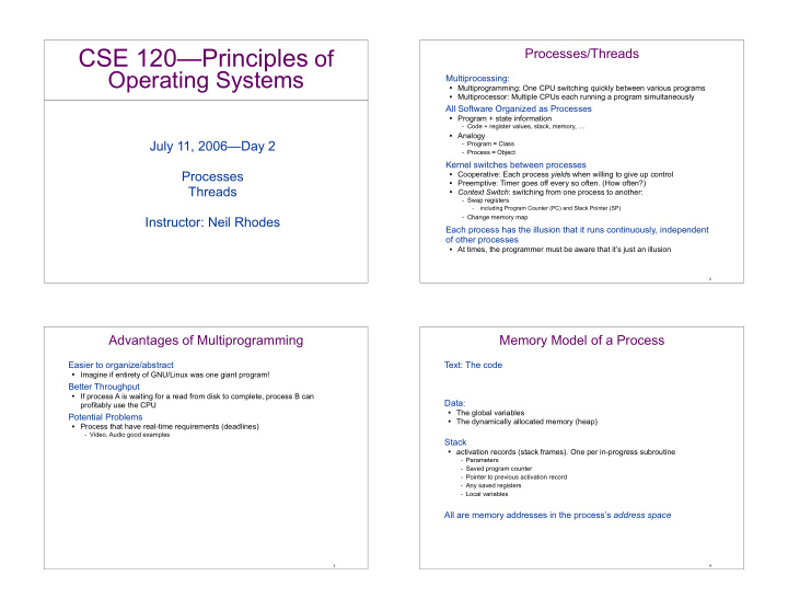 how processes are created creating processes