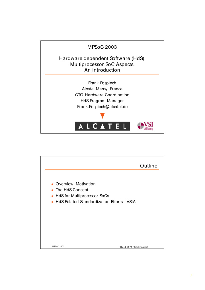 mpsoc 2003 mpsoc 2003 hardware dependent software hds