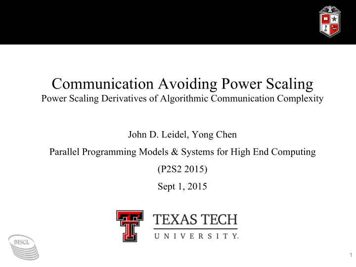 communication avoiding power scaling