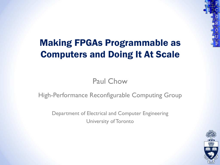 making fpgas programmable as