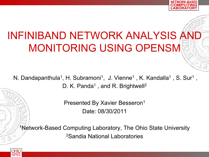 infiniband network analysis and monitoring using opensm