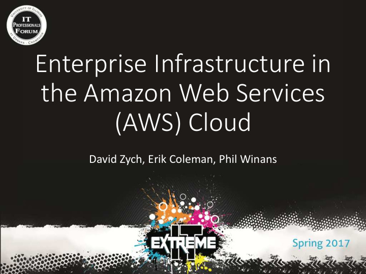 enterprise infrastructure in the amazon web services aws