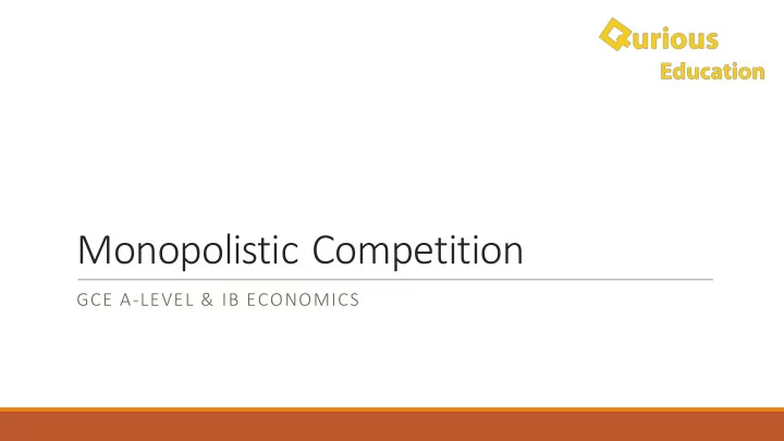 monopolistic competition