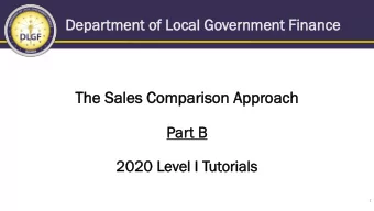 The  he Sales C  Com  ompa  parison Appr  pproa  oach  Pa  Part B  B  2020 Le  Level  el I  I