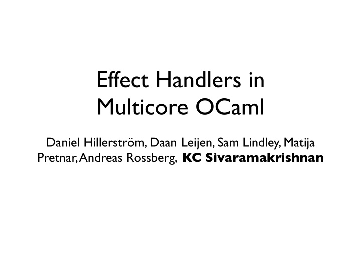 effect handlers in multicore ocaml