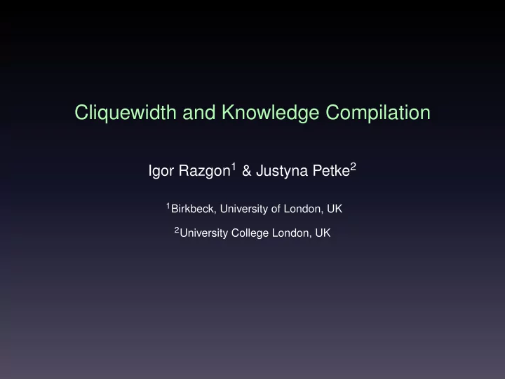 cliquewidth and knowledge compilation