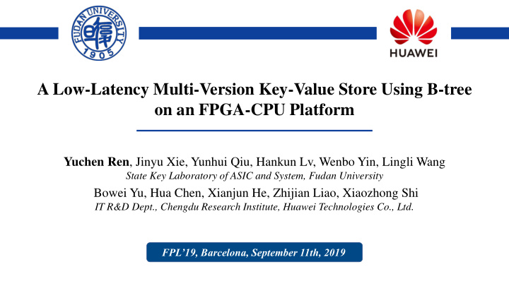 a low latency multi version key value store using b tree