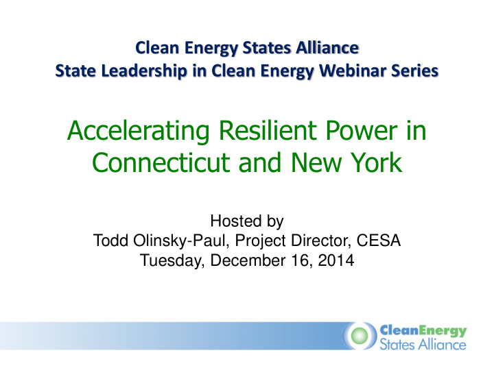 accelerating resilient power in